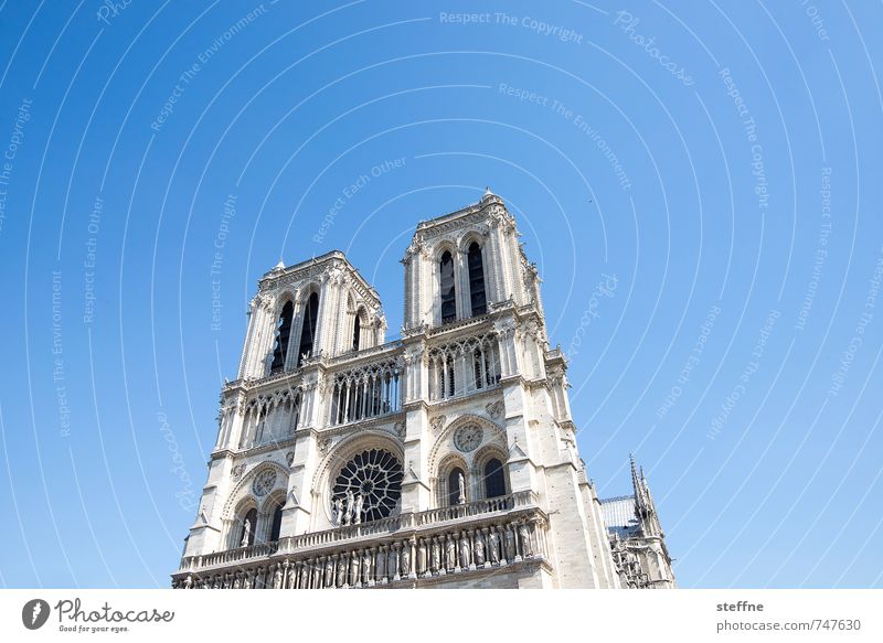 Around the World: Paris Kirche Glaube Religion & Glaube Notre-Dame Schönes Wetter Wolkenloser Himmel Farbfoto Menschenleer Textfreiraum links