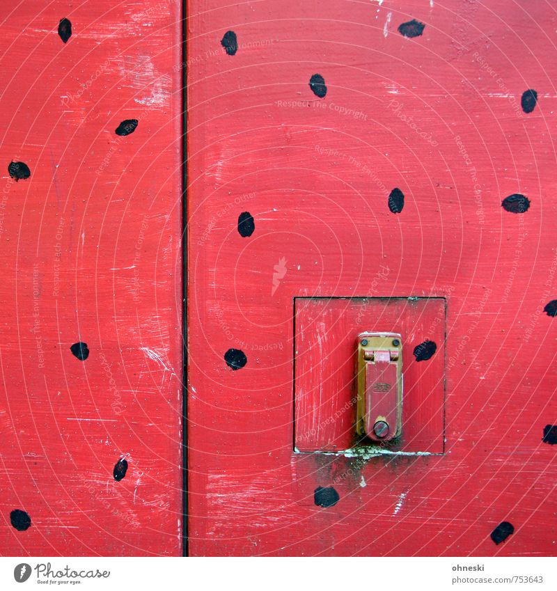 Malerei malen Marienkäfer Kasten Schloss Linie rot Kindheit Farbfoto mehrfarbig Außenaufnahme abstrakt Muster Strukturen & Formen Menschenleer