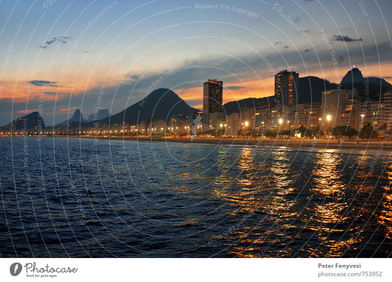 Rio de Janeiro 13 Sonnenaufgang Sonnenuntergang Küste Seeufer Strand Brasilien Amerika Südamerika Stadt Sehenswürdigkeit Stimmung ruhig Copacabana Farbfoto