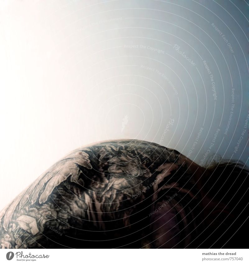 NADELSTICH Lifestyle Mensch maskulin Mann Erwachsene Körper Haut Rücken 1 18-30 Jahre Jugendliche außergewöhnlich bedrohlich dunkel einzigartig Tattoo bemalt
