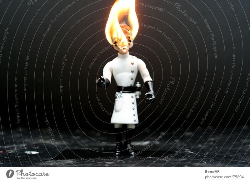 Burning Professor Hochschullehrer brennen dunkel Spielzeug schwarz Brand Flamme