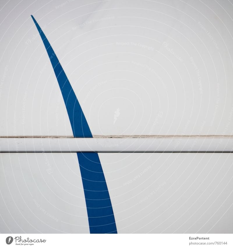 Haifischflosse Stil Wohnmobil Wohnwagen Kunststoff Zeichen Linie Streifen hell blau weiß Karosserie Schwung schwungvoll gerade Design Grafik u. Illustration