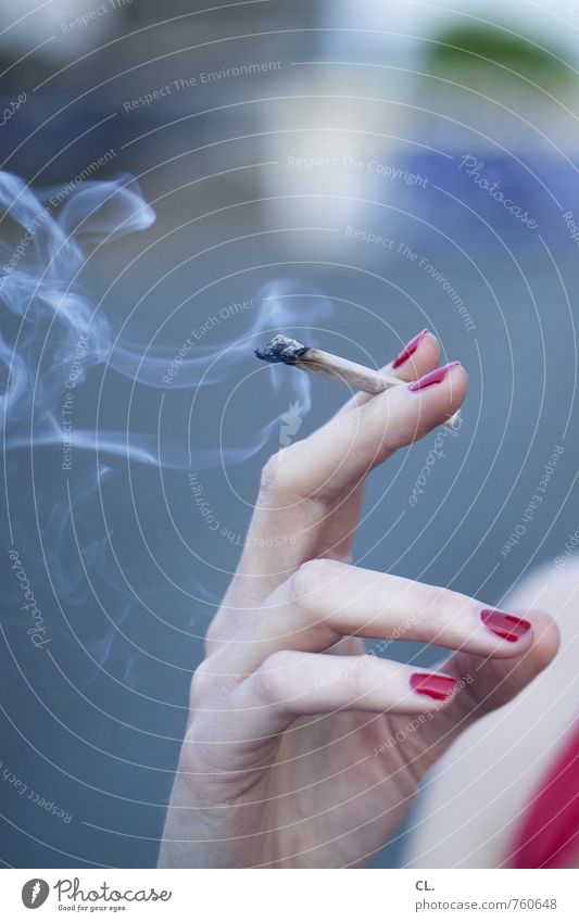 ein bisschen hedonismus darf schon sein Lifestyle Nagellack Gesundheit Rauchen Mensch feminin Junge Frau Jugendliche Erwachsene Hand Finger 1 18-30 Jahre