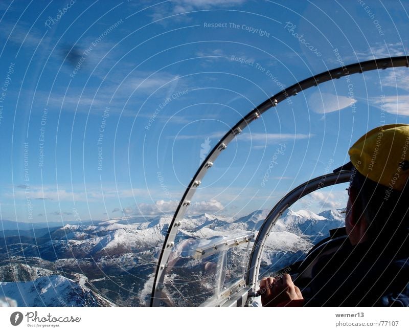 Segelfliegen im Blanik Cockpit Wolken Österreich Blaník Berge u. Gebirge Freiheit Schnee