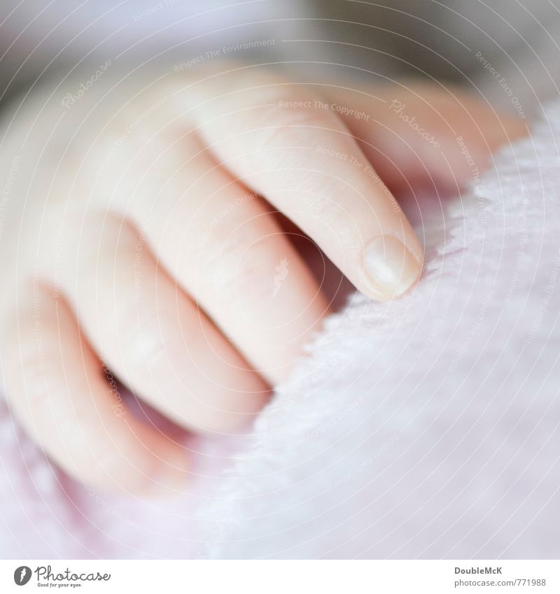 Da Da Da Baby Hand Finger 1 Mensch 0-12 Monate berühren liegen klein nah natürlich positiv weich rot Hoffnung Erholung Kindheit ruhig Zufriedenheit zeigen