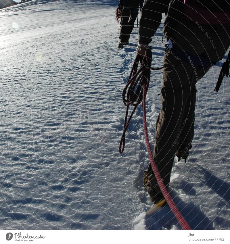 Bergtour Bergsteigen Ferien & Urlaub & Reisen wandern Gletscher Morgen gehen Jacke Spuren Abhängigkeit schön frisch Spaziergang Geltenhorn Seilschaft