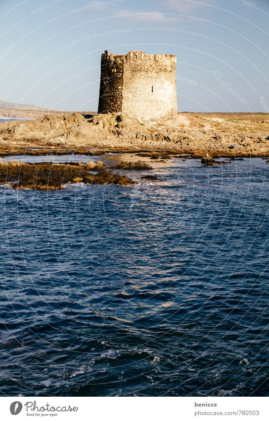 Turm in Stintino, Sardinien, Italien Pelosa Beach Alghero Ferien & Urlaub & Reisen Reisefotografie Gebäude Architektur Sehenswürdigkeit Verteidigungsturm