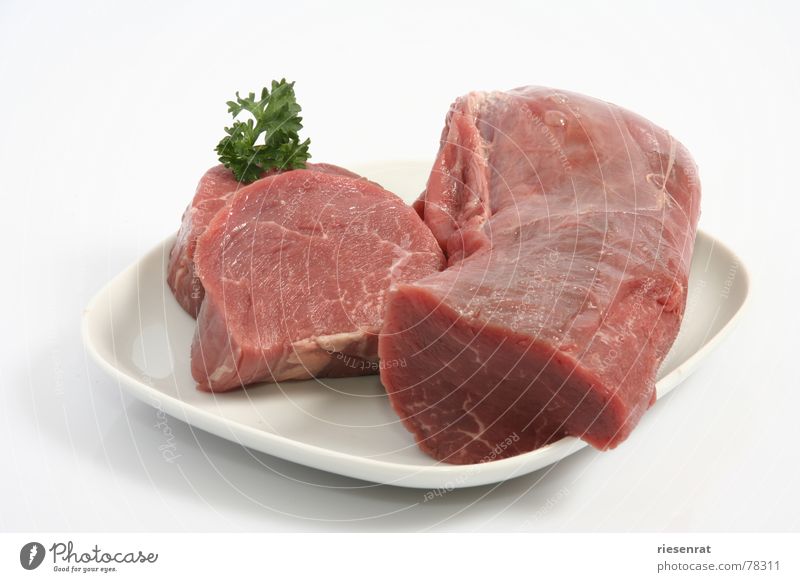 Rinderfilet Fleisch Schweinefilet Metzgerei Steak ganzes filet Fensterscheibe