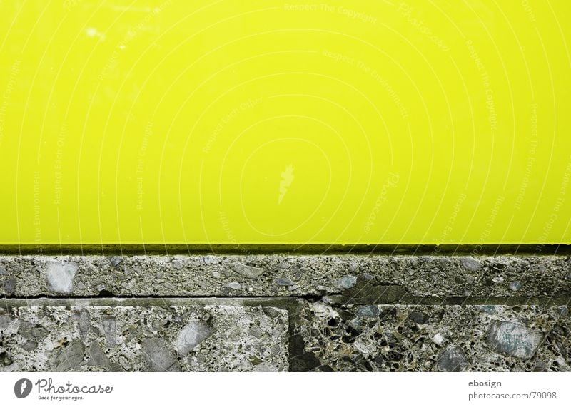 farbbeton gelb grün Strukturen & Formen horizontal Material Architektur Detailaufnahme Farbe Stein Linie ruhig modern