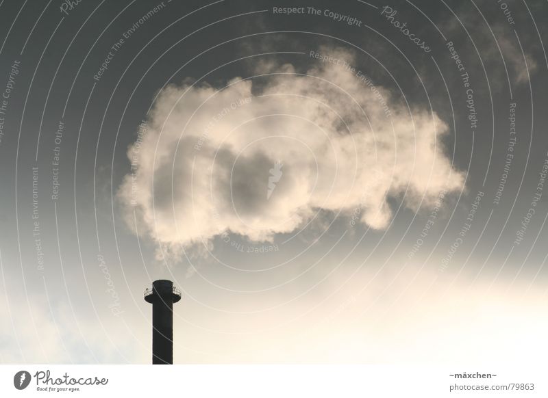 Umweltverschmutzung Wolken Rauch dunkel Himmel Klimawandel Makroaufnahme Ferne Zoomeffekt Industrie dreckig Sonne Schornstein Stromkraftwerke vattenfall
