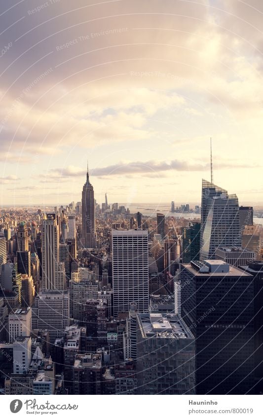 Über den Dächern Manhattan's Ferien & Urlaub & Reisen Tourismus Freiheit Sightseeing Städtereise Himmel Wolken Sonnenaufgang Sonnenuntergang Sonnenlicht