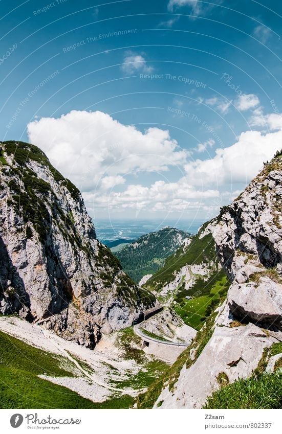 Wendelstein Umwelt Natur Landschaft Himmel Wolken Sommer Schönes Wetter Wiese Felsen Alpen Berge u. Gebirge Gipfel Ferne gigantisch hoch nachhaltig natürlich
