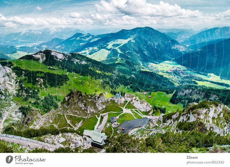 Wendelstein-Bayrischzell usw Umwelt Natur Landschaft Himmel Wolken Sommer Schönes Wetter Felsen Alpen Berge u. Gebirge Gipfel ästhetisch nachhaltig natürlich