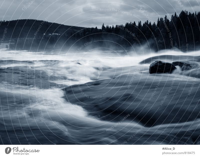 Schleierhaft Ferien & Urlaub & Reisen Tourismus Abenteuer wandern Natur Landschaft Urelemente Wasser schlechtes Wetter Felsen Wellen Fluss Wasserfall Schweden
