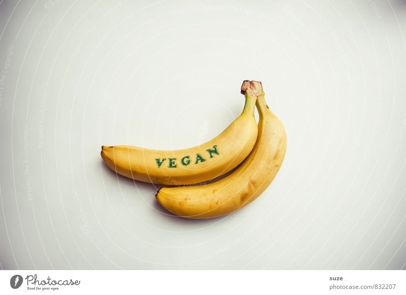 Das mir Banane! Lebensmittel Frucht Ernährung Frühstück Bioprodukte Vegetarische Ernährung Diät Lifestyle Stil Gesunde Ernährung Stempel Zeichen liegen einfach