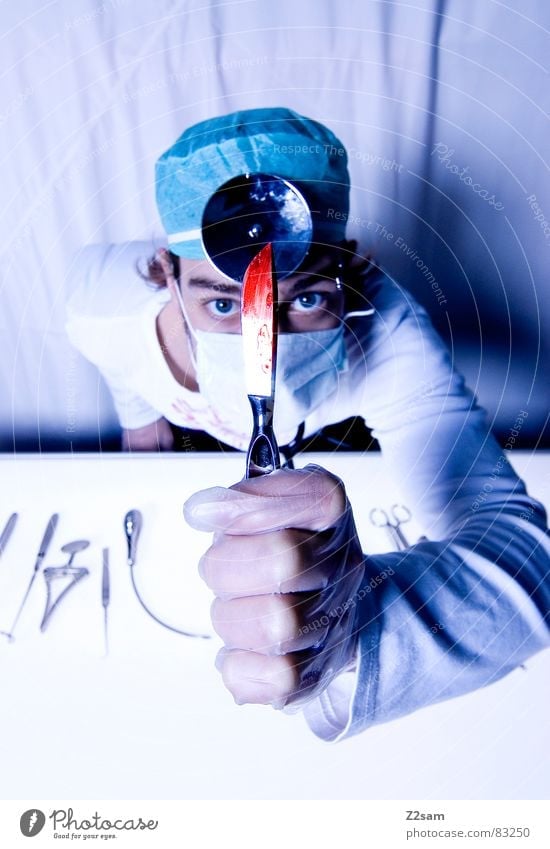 doctor "kuddl" - skalpell II Skalpell Arzt Krankenhaus Chirurg Gesundheitswesen Mundschutz Spiegel Handschuhe Operation geschnitten Werkzeug sterill schutzhaube