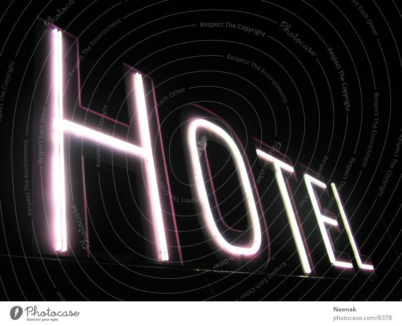 HOTEL Hotel Leuchtreklame Nacht rosa Neonlicht