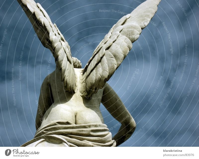 Engel Angelrute Himmel Skulptur Kunst Kultur Schlossbrücke sculpture Berlin Marmor sky blue Flügel wings