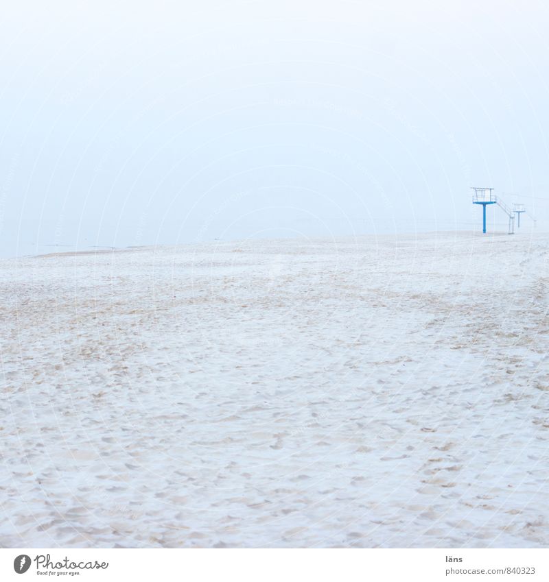 Eiszeit Ferien & Urlaub & Reisen Tourismus Ausflug Freiheit Strand Meer Insel Winter Landschaft Sand Himmel Nebel Frost Küste Usedom Einsamkeit Beginn Hoffnung
