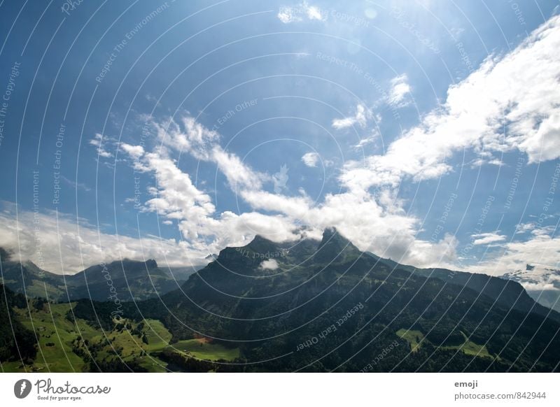 weit Umwelt Natur Landschaft Himmel Schönes Wetter Hügel Alpen Berge u. Gebirge natürlich blau Schweiz Farbfoto Außenaufnahme Menschenleer Tag