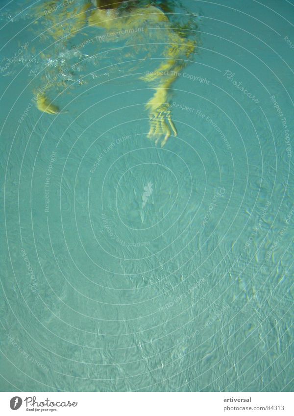 Unter Wasser 3 Schwimmbad tauchen Ferien & Urlaub & Reisen zyan Badeanzug türkis langhaarig Freizeit & Hobby Physik schön blau-grün Taucher Sport Spielen
