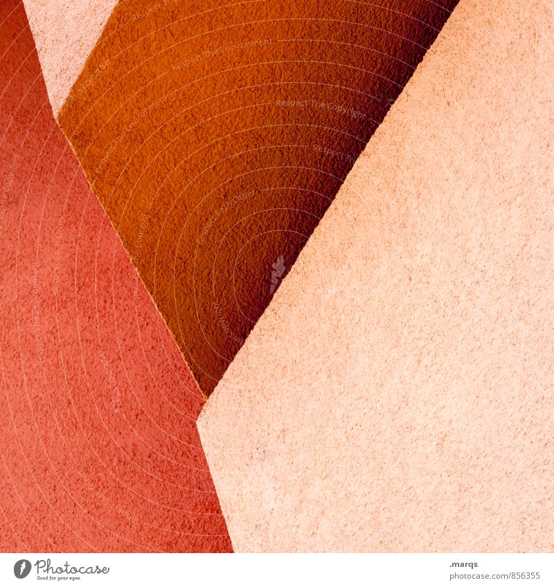 Rot elegant Stil Design Architektur Mauer Wand Linie Coolness eckig trendy rot Ordnung Präzision Hintergrundbild Grafik u. Illustration minimalistisch Farbfoto