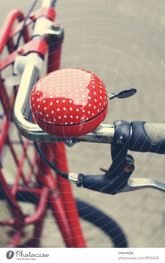 ton in ton Freizeit & Hobby Verkehrsmittel Fahrradfahren Sport ästhetisch rot Bewegung Fitness gepunktet Glocke Fahrradklingel Fahrradausstattung Ton-in-Ton