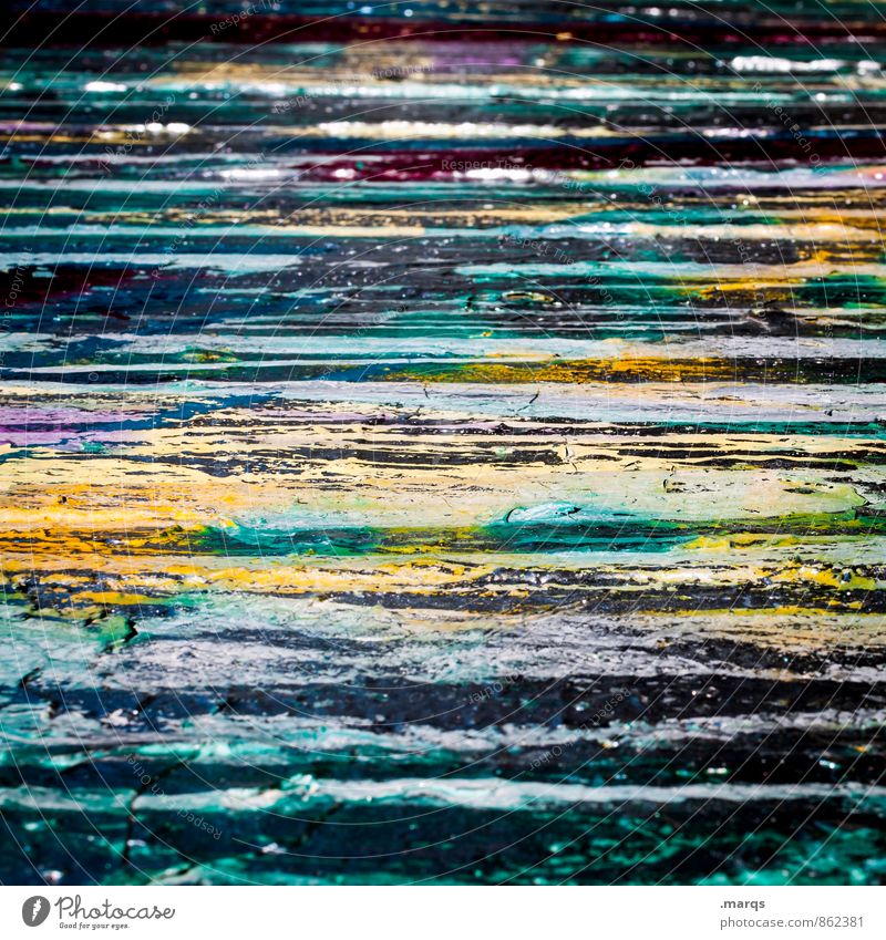 Störung elegant Stil Linie Coolness einzigartig trashig mehrfarbig Farbe Farbstoff Graffiti Farbfoto Detailaufnahme abstrakt Muster Menschenleer