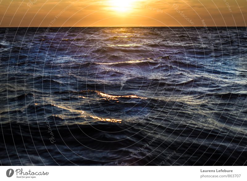 Mediterraner Sonnenuntergang Korsika Sardinien Reisesegelboot Wasser Horizont Sonnenaufgang Sommer Klimawandel Schönes Wetter Wind Meer friedlich ruhig träumen