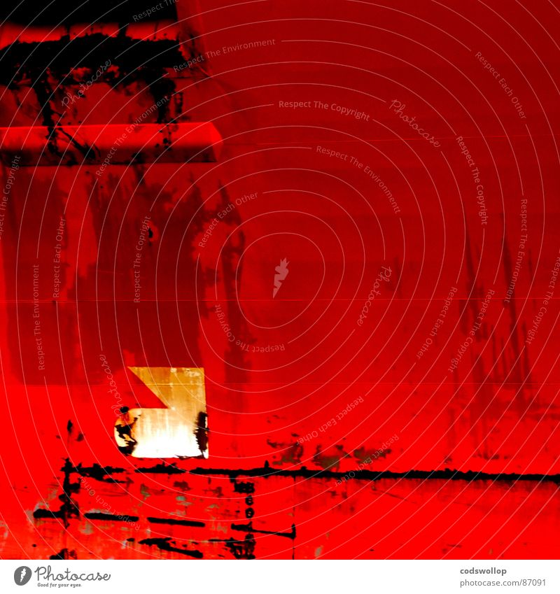 bug Schiffsbug gekratzt Wasserlinie rot Logo Rust Wasserfahrzeug abstrakt Hafen Industrie Schifffahrt vorschiff bowline signage scratched waterline red white