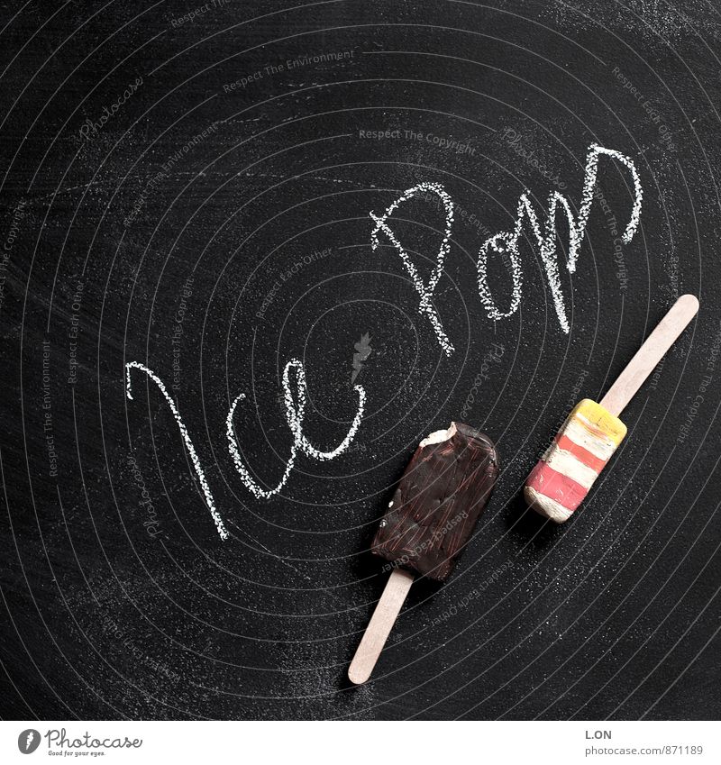Ice Pops Lebensmittel Speiseeis Ernährung Stil einrichten Küche Schilder & Markierungen Kreide Idee Kitsch Kunst Schule Farbfoto Nahaufnahme Textfreiraum oben