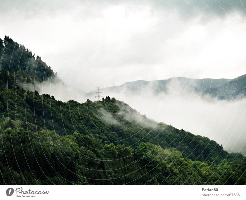 Clouds grün Nebel Schleier Wolken Berge u. Gebirge Himmel Landschaft Aussicht
