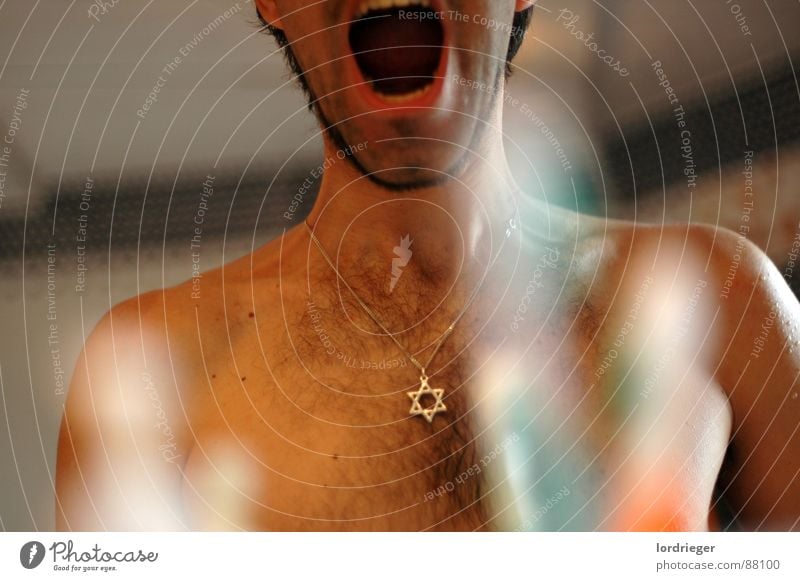 ohne titel Davidstern Zahnschmerzen weltoffen schreien Israelis Religion & Glaube Spiegel Licht Torso Kunst Brustbehaarung stechen Spiegelbild