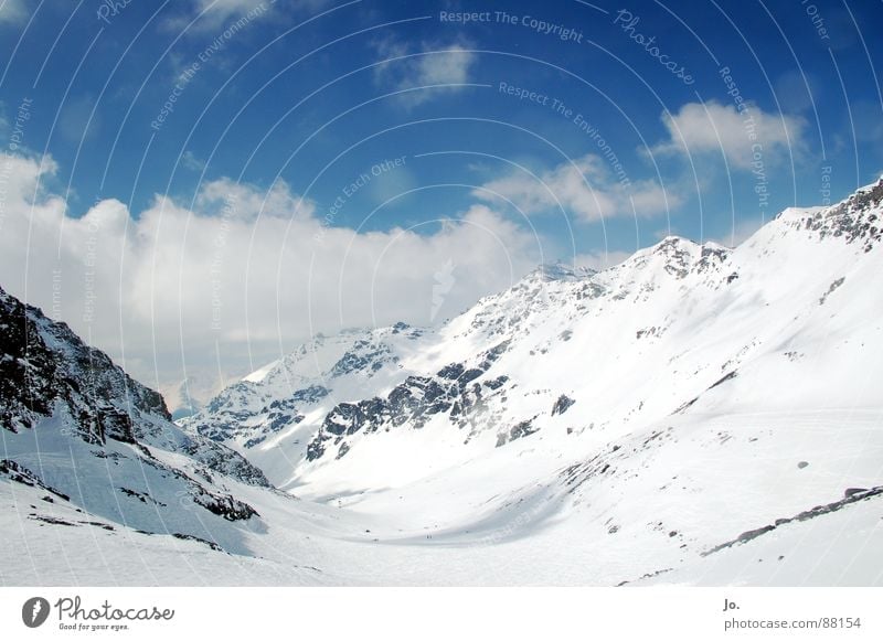 Freeride spaß Val Thorens Gletscher Berge u. Gebirge Glacier du Bouchet Schnee Himmel freeride Les 3 Vallées