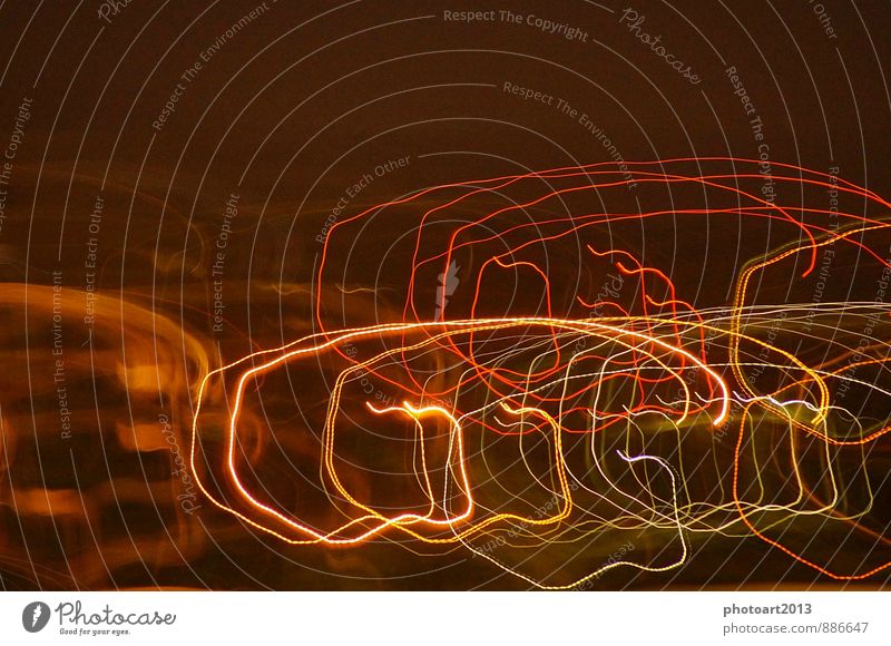 Lichter über Stadt Stil Design Nachtleben Kunst Hochhaus leuchten Unendlichkeit Begeisterung Abenteuer Bewegung schön Lichtspiel Farbfoto mehrfarbig