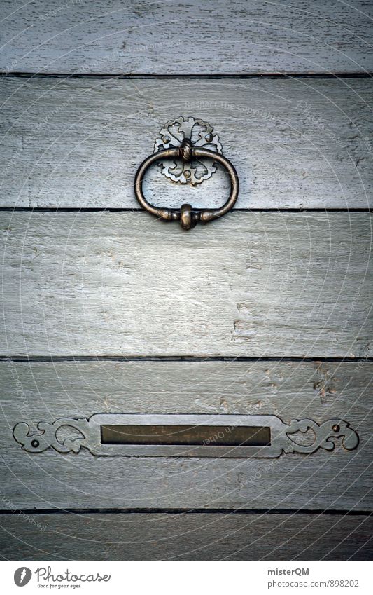 Knock Knock. elegant Stil Design exotisch ästhetisch Tür Türknauf Türöffner Briefkasten Holz Oberfläche Hereinspaziert Portal geschlossen ehrwürdig alt