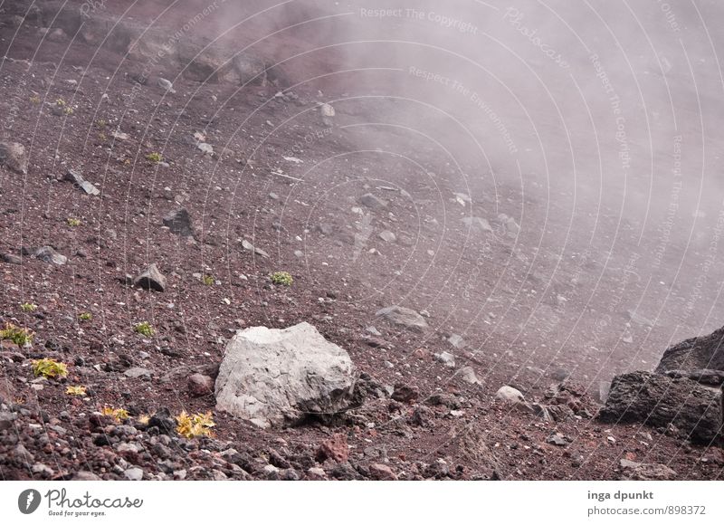 Schutt und Asche Umwelt Natur Landschaft Pflanze Nebel Vulkan Fujijama Honshu Japan Stein Rauchen Abenteuer Endzeitstimmung vulkanisch Geologie Basalt Auswurf