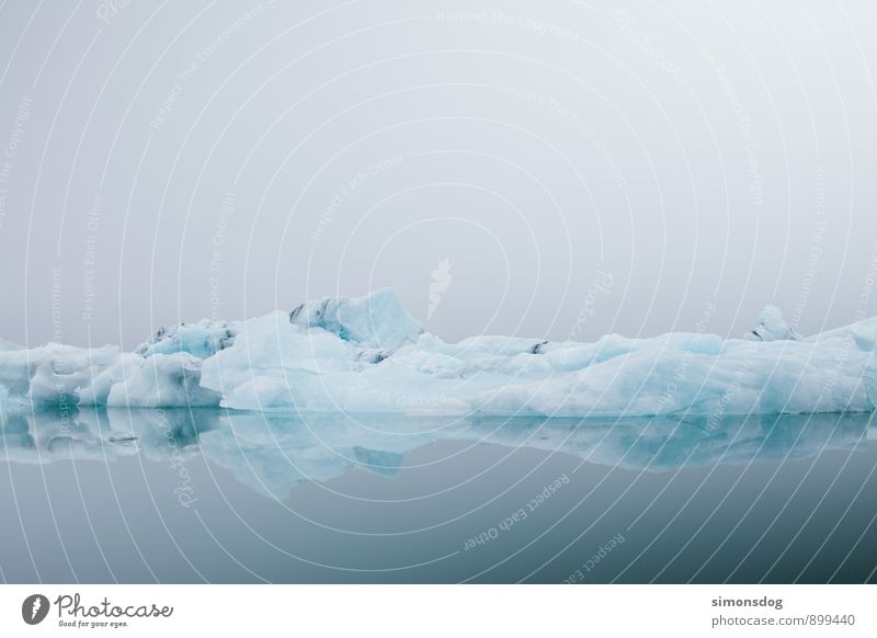 I'm in Iceland. Umwelt Natur Winter Nebel Eis Frost Meer See Zufriedenheit Idylle Klima rein Ferien & Urlaub & Reisen ruhig Eisberg Gletschereis