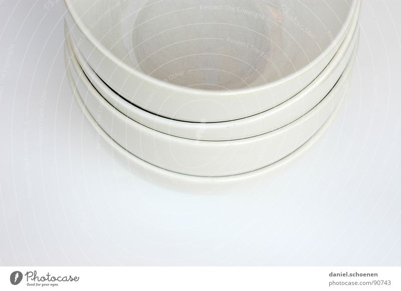 frisch gespült Keramik Geschirr weiß grau Kreis Hintergrundbild abstrakt Dekoration & Verzierung Küche hell Linie Kurve