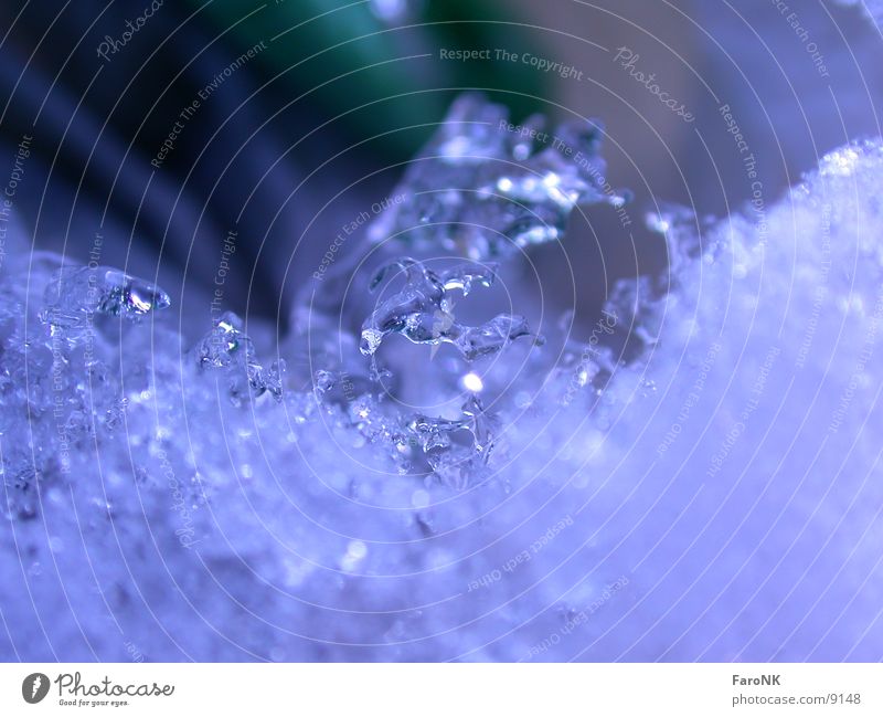 Tod einer Schneeflocke Makroaufnahme Nahaufnahme Eis Wasser blau
