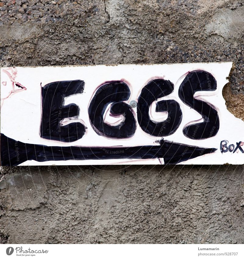 eiShop Ostern Mauer Wand Schriftzeichen Schilder & Markierungen Hinweisschild Warnschild Pfeil einfach kaputt lustig natürlich Werbung Ei verkaufen Zeichnung