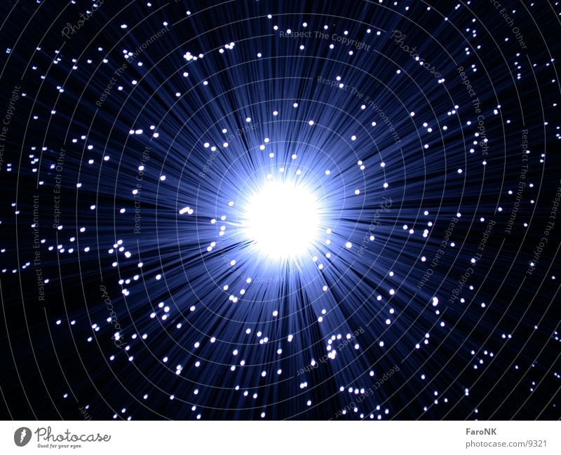 Leuchte Lampe Licht Makroaufnahme Nahaufnahme Glasfaser Stern (Symbol) Sonne blau