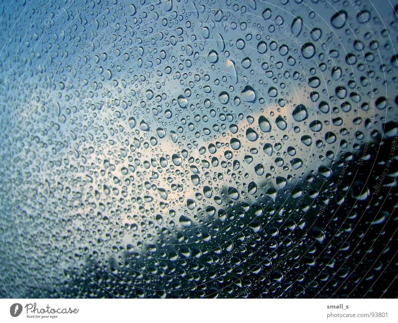 "You look like rain" Himmel springen Aussicht falsch Wetter blue water glass window light sky drop glass pane turbidity absence rainproof fence dew drip
