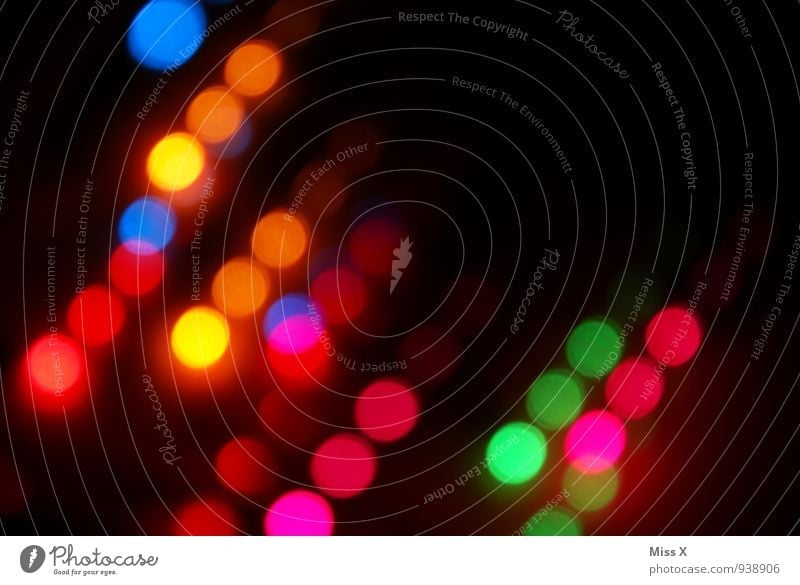 Punkte Nachtleben High-Tech Energiewirtschaft leuchten mehrfarbig Beleuchtung Lichterkette Feuerwerk Disco Club Farbfoto abstrakt Muster Menschenleer