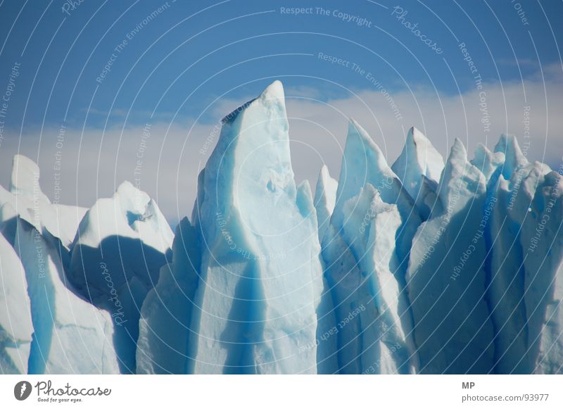 Blue Ice I Schnellzug kalt Glacier Nationalpark Pinnacles Gletscher Arktis Antarktis Gletschereis Perito Moreno Gletscher Argentinien Wolken Umweltschutz