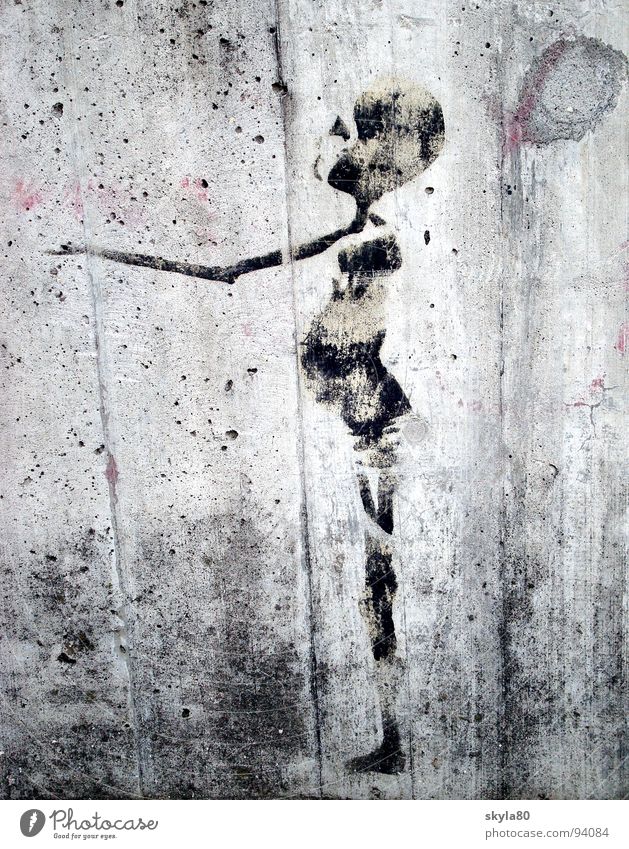 Lebenszeichen Skelett Beton Afrika Dritte Welt Straßenkunst Graffiti Wandmalereien Appetit & Hunger Schmerz Schwarzweißfoto Armut erschütternd skeptisch Qual