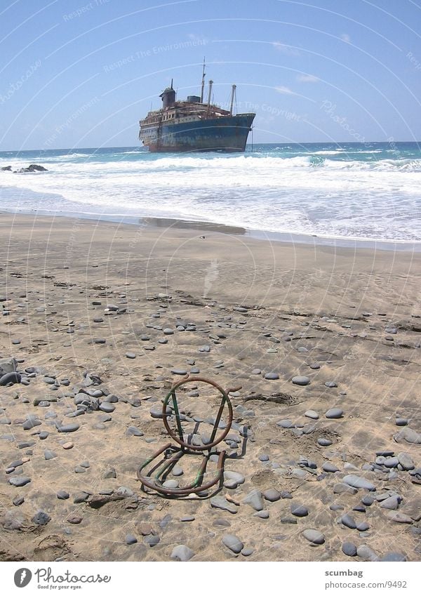 American Star Wasserfahrzeug Strand Meer Wellen gestrandet Stuhl