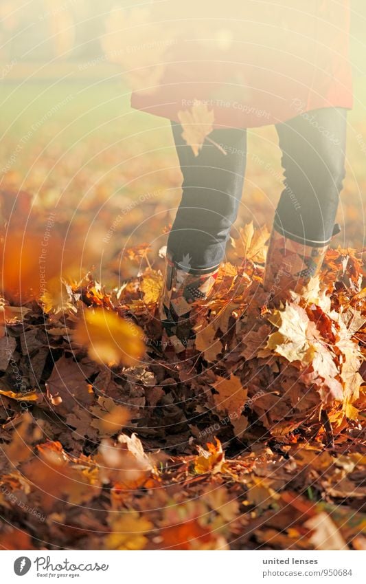 AK# Raschellaub Kunst ästhetisch Zufriedenheit herbstlich Herbstlaub Herbstfärbung Herbstbeginn Herbstwetter Herbstwald Herbstwind Blatt Laubwald Stiefel Mantel