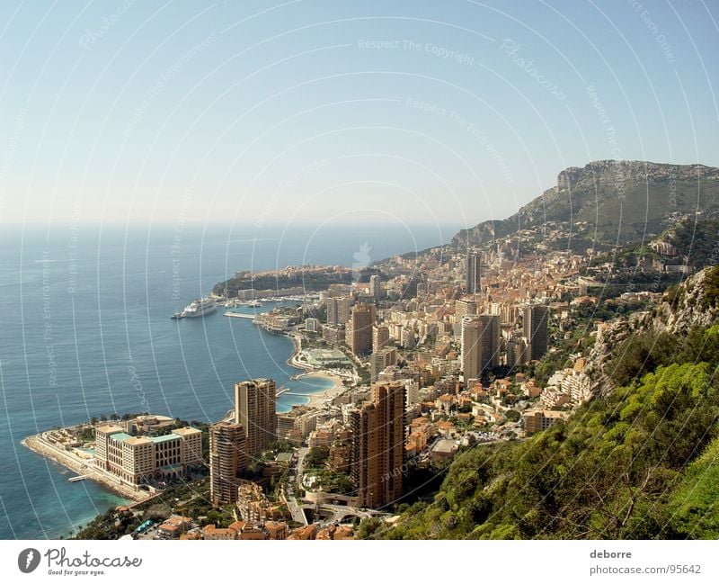 Blick über Monaco und das Meer von den Hügeln aus. Reichtum Stadt Aussicht Ferne Haus Frankreich Italien schön Gesellschaft (Soziologie) Hochhaus Lebensraum