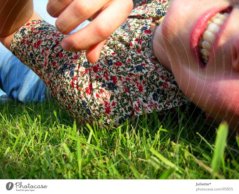 ich bins! Blumenwiese Frau Lust mehrfarbig Freude lachen Farbe Zähne